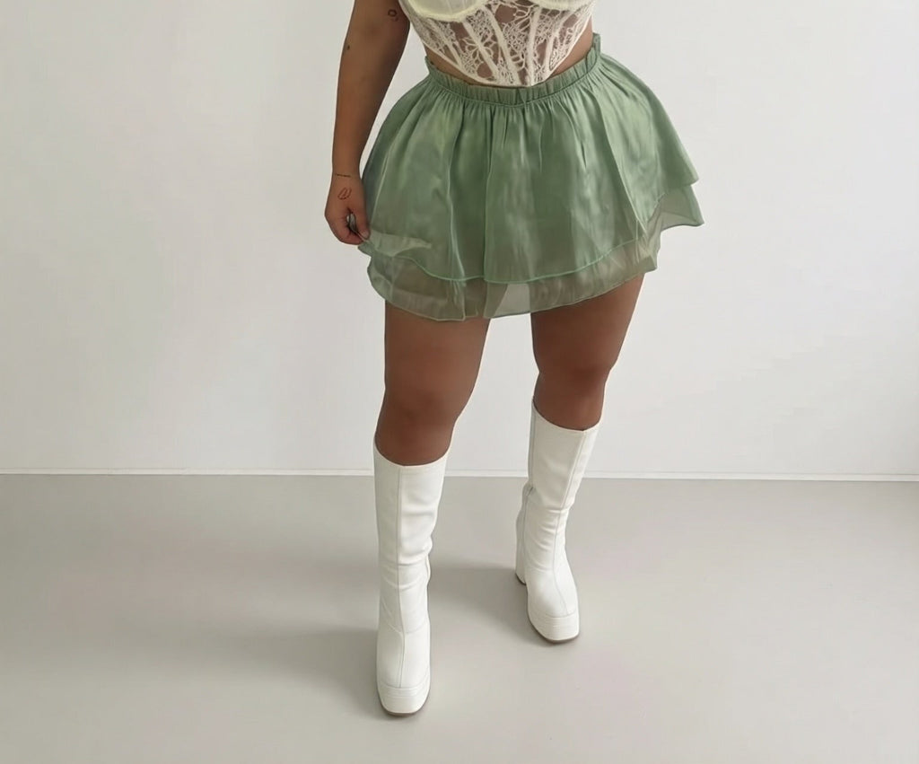 SHIMMER RUFFLE SKIRT