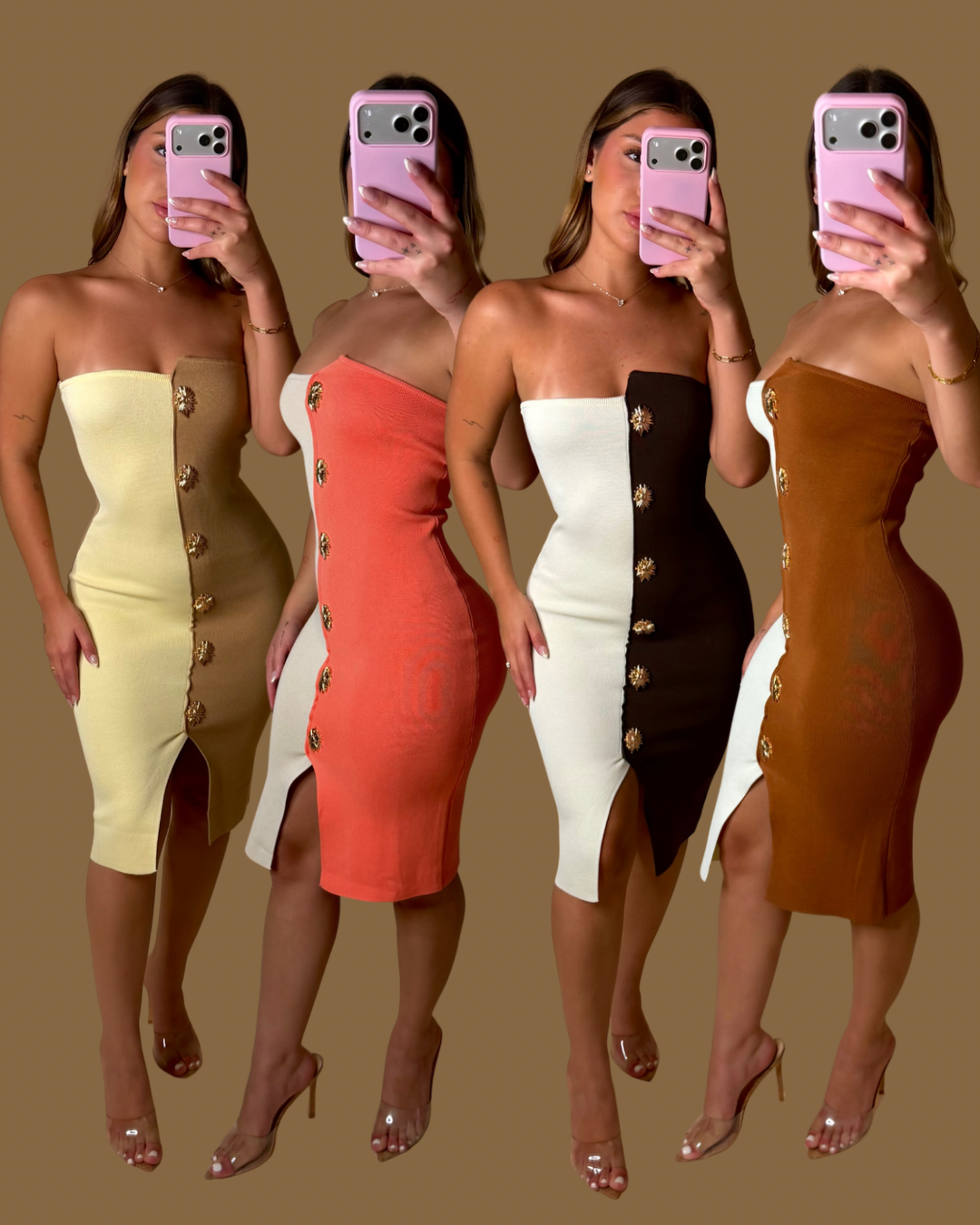 COLORBLOCK MIDI DRESS