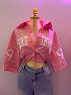GRAPHIC CROP ZIP JACKET