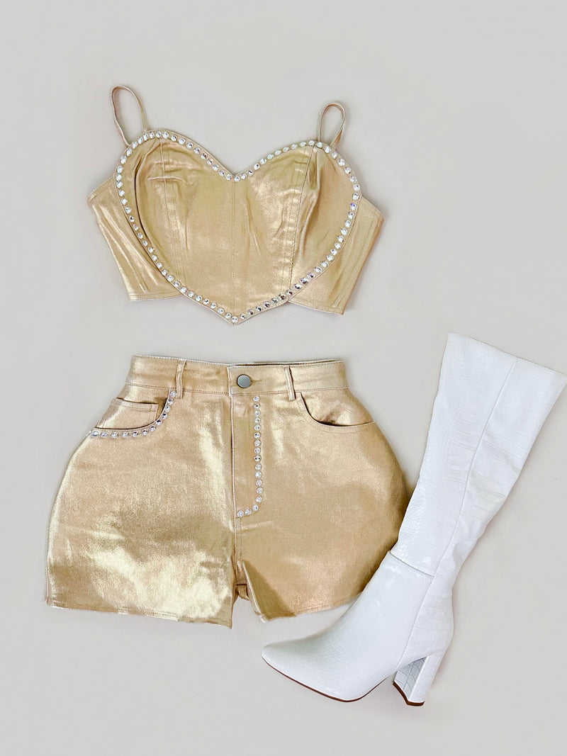 METALLIC HEART SET (GOLD)