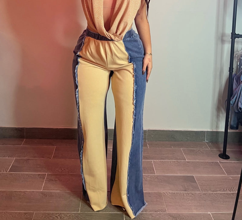 TERRY WIDE LEG PANTS