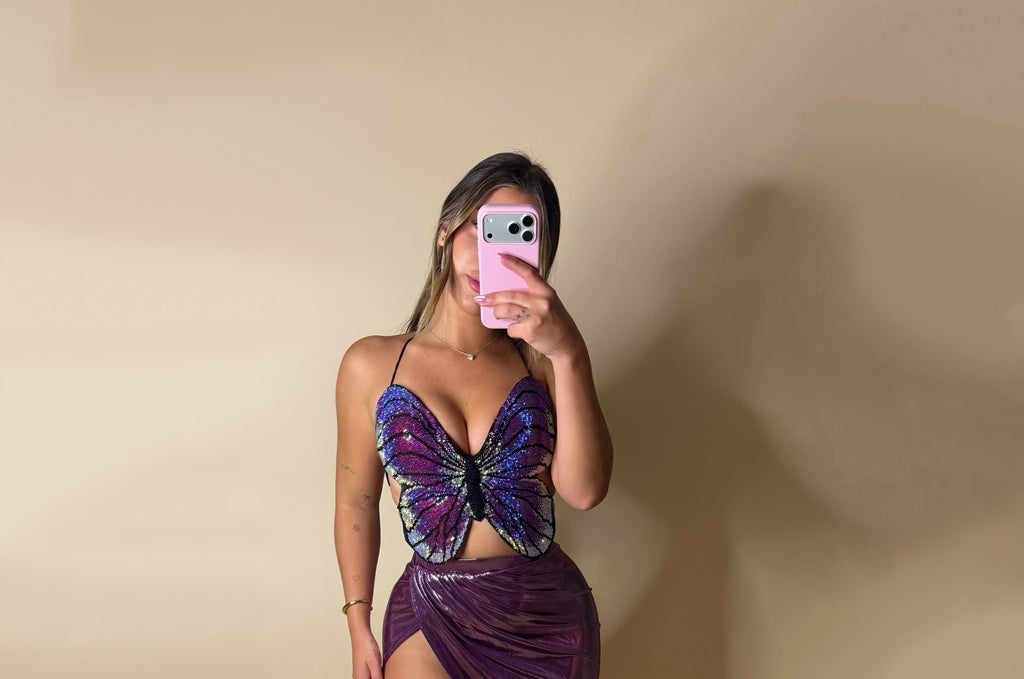 BUTTERFLY STUD TOP