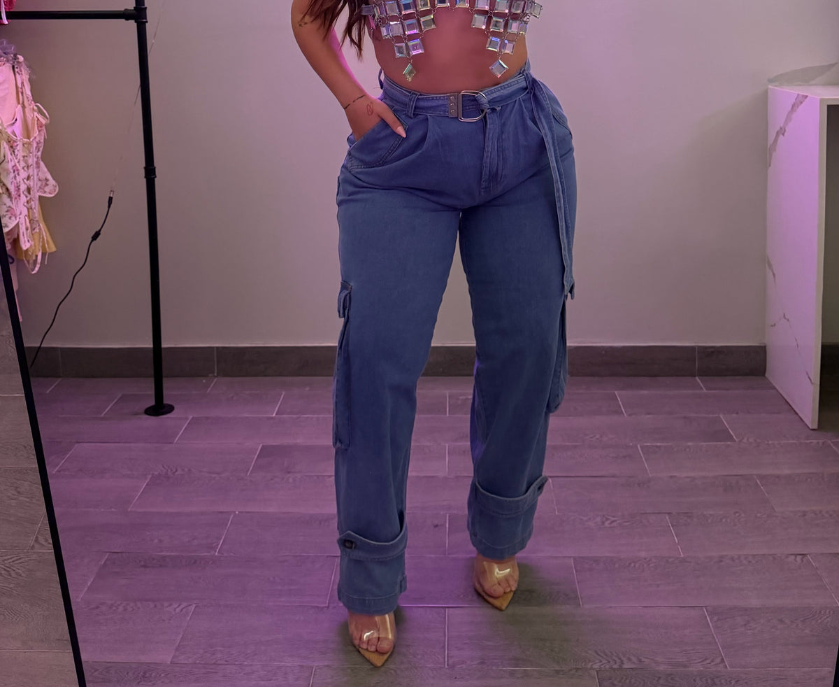 ROMY BARREL JEANS (BLUE)