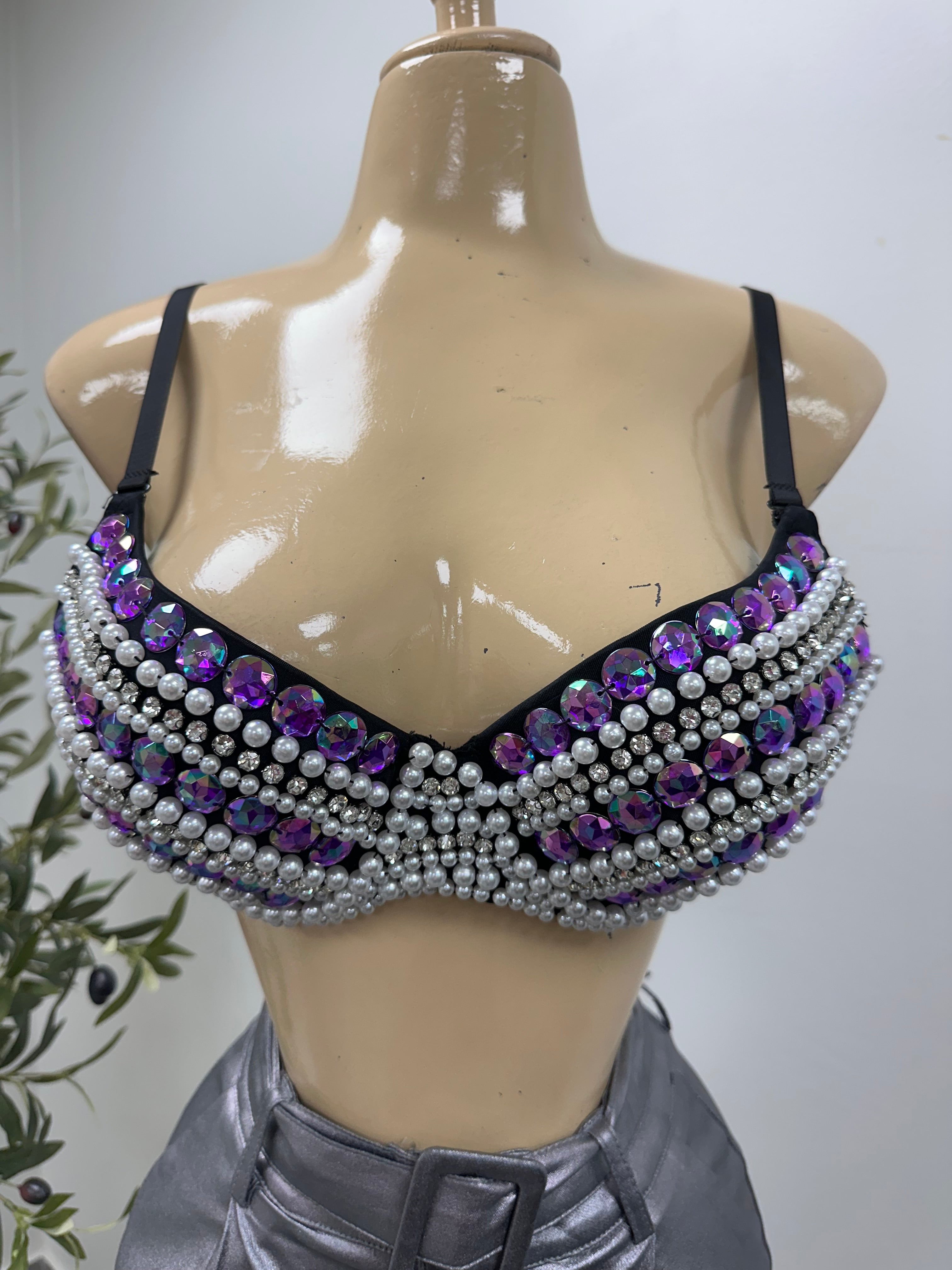 BRANDI BRA (BLACK/PURPLE)