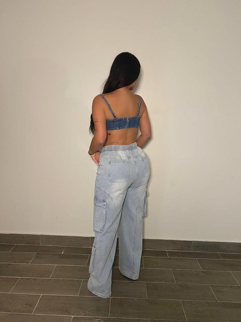 BANDED CARGO JEANS