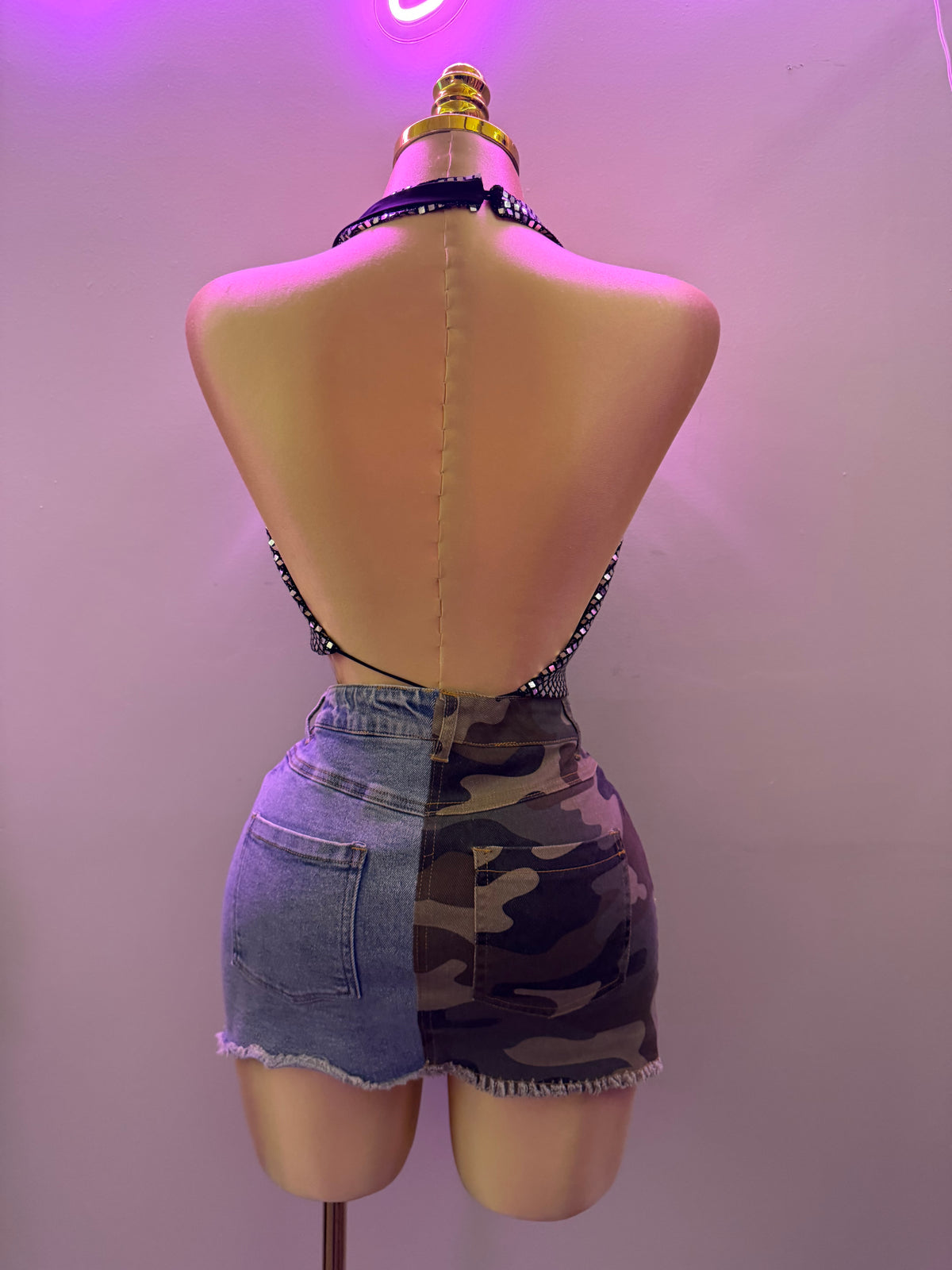 PATCH WORK CAMO SKIRT