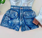 SASSY CARGO SHORT (SILVER)