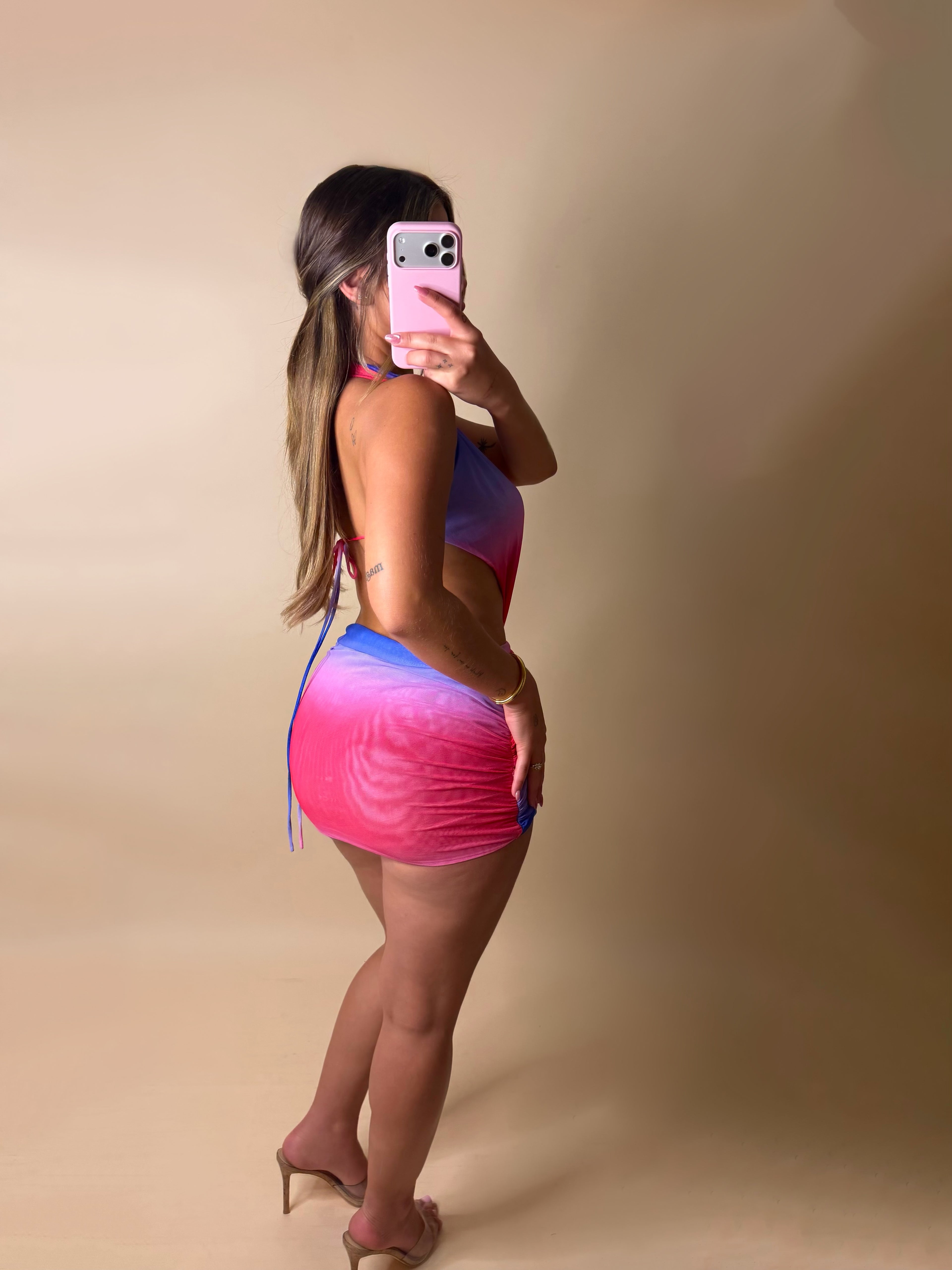 CALISSA DRESS (MULTI PURPLE)