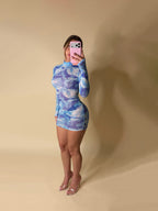 MARBLE GLAM DRESS (BLUE)