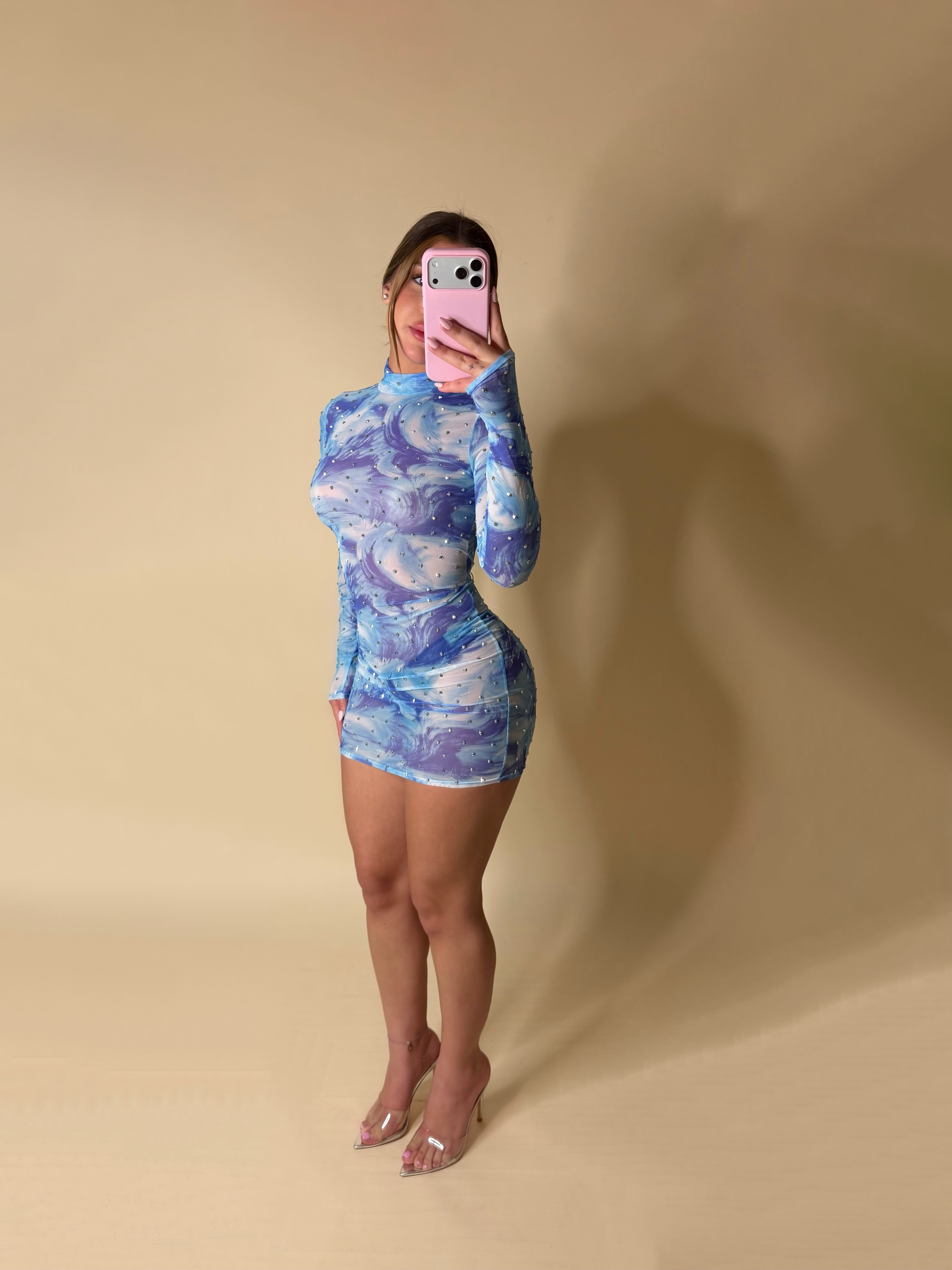 MARBLE GLAM DRESS (BLUE)