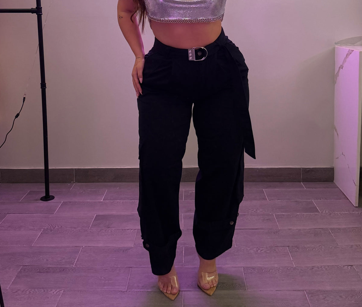 ROMY BARREL JEANS (BLACK)