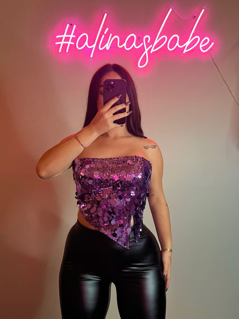 NYLA SCARF TOP (PURPLE)