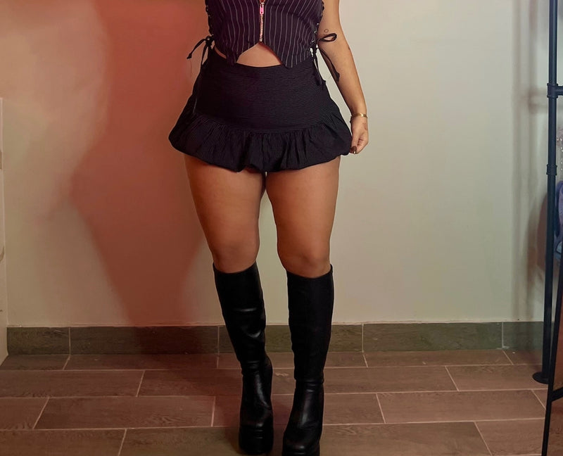 BUBBLE SKORT (BLACK)