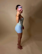 BIRDIE MINI SKIRT (BLUE)