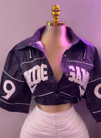 GRAPHIC CROP ZIP JACKET