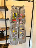 Patch Design Cargo Jeans