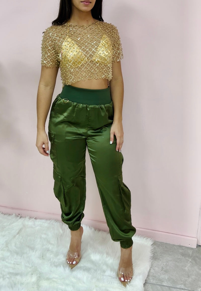 JANE SATIN JOGGER