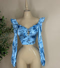 PRINT BLUE CROP TOP