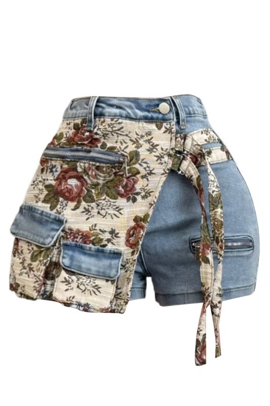 JACQUARD FLORALSKORT