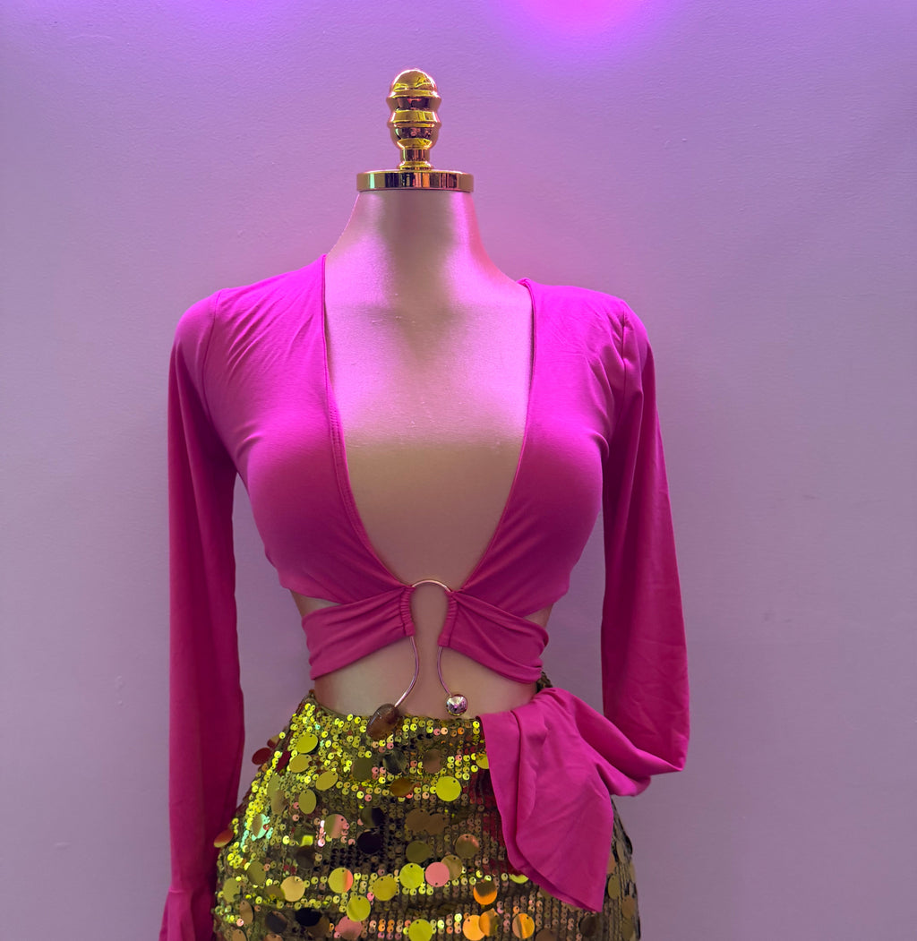 ROMA CROP TOP (HOT PINK)