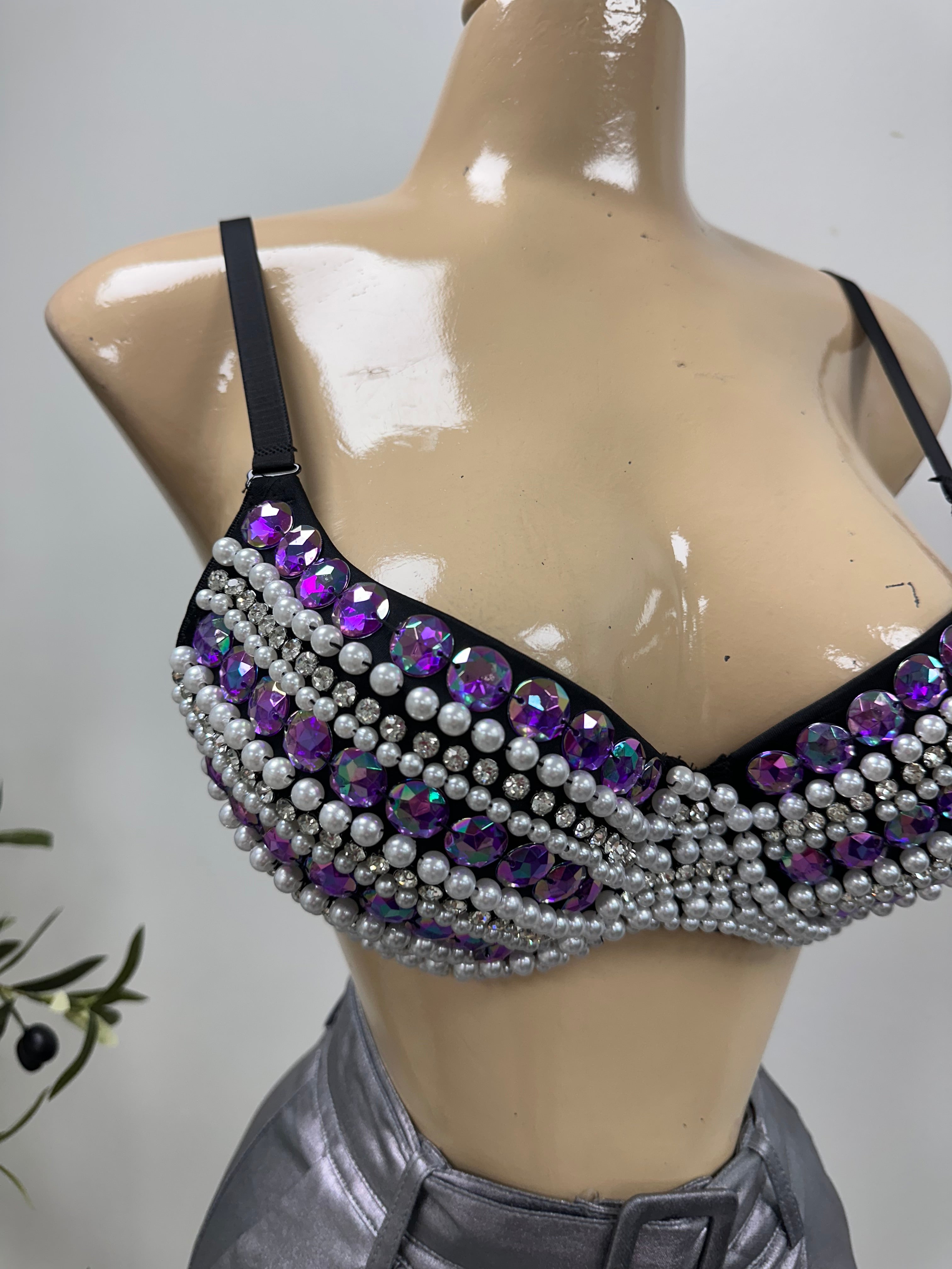 BRANDI BRA (BLACK/PURPLE)