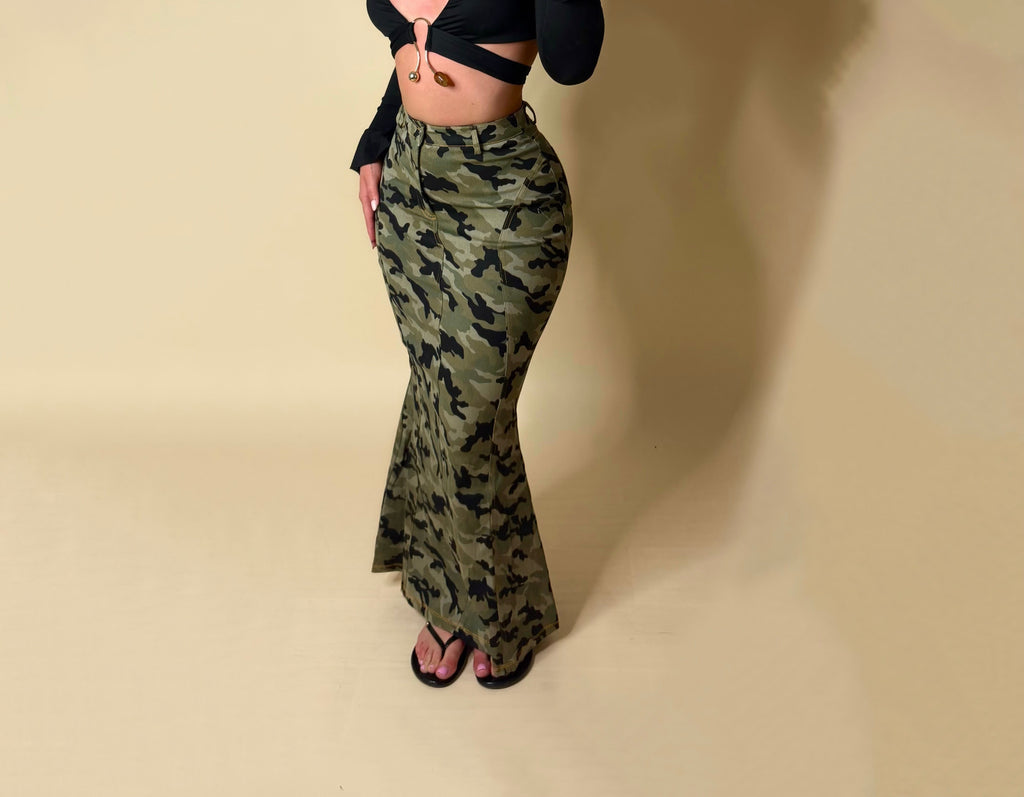 CAMO MAXI SKIRT
