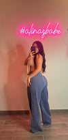TERRY WIDE LEG PANTS