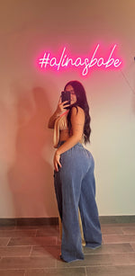 TERRY WIDE LEG PANTS