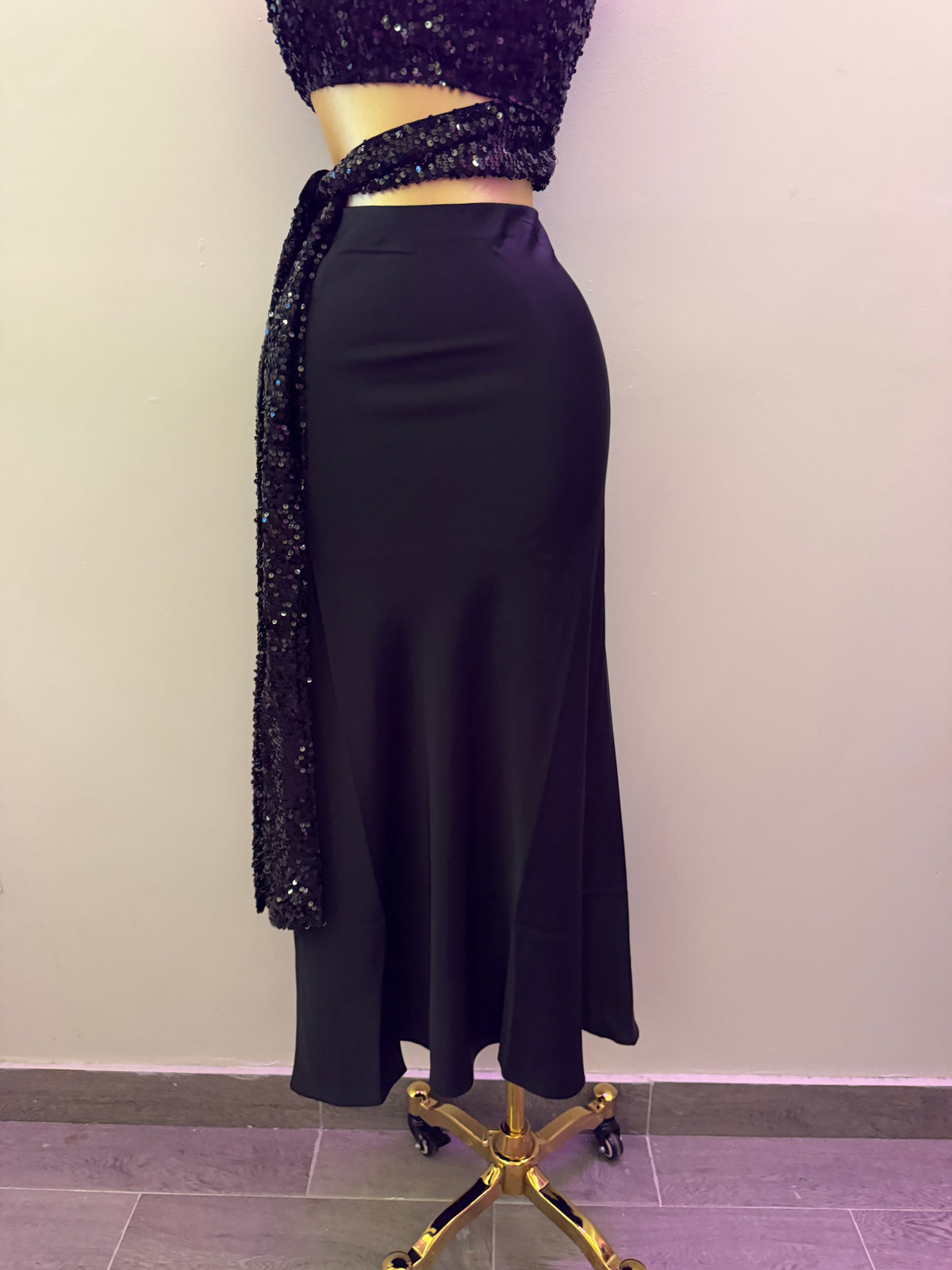 SARAH SATIN MAXI SKIRT