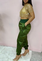 JANE SATIN JOGGER