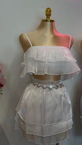 SHIMMER RUFFLE SET (WHITE)