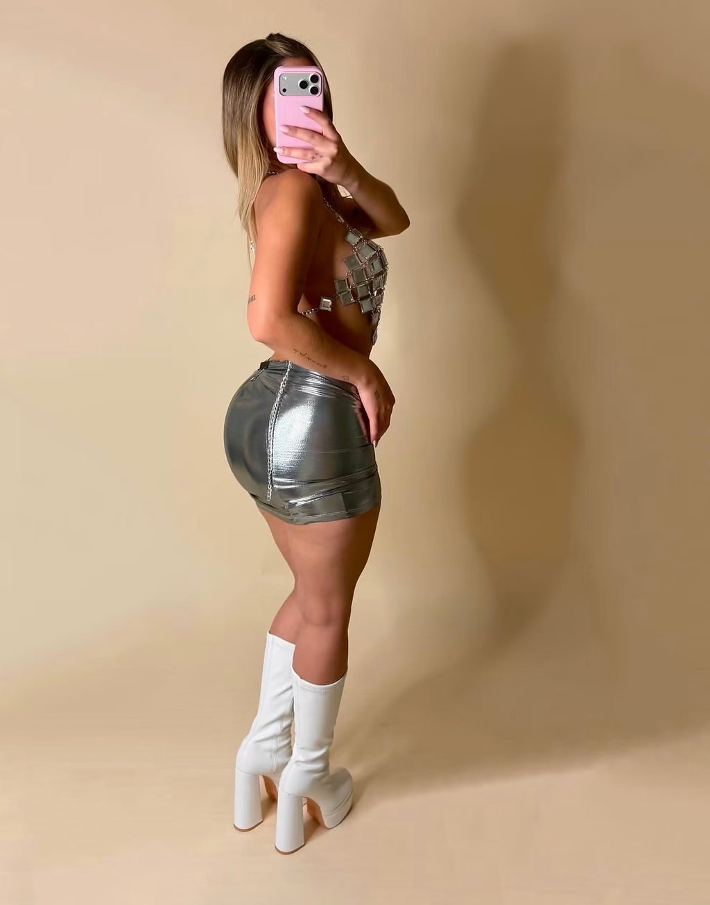 METALLIC MINI SKIRT