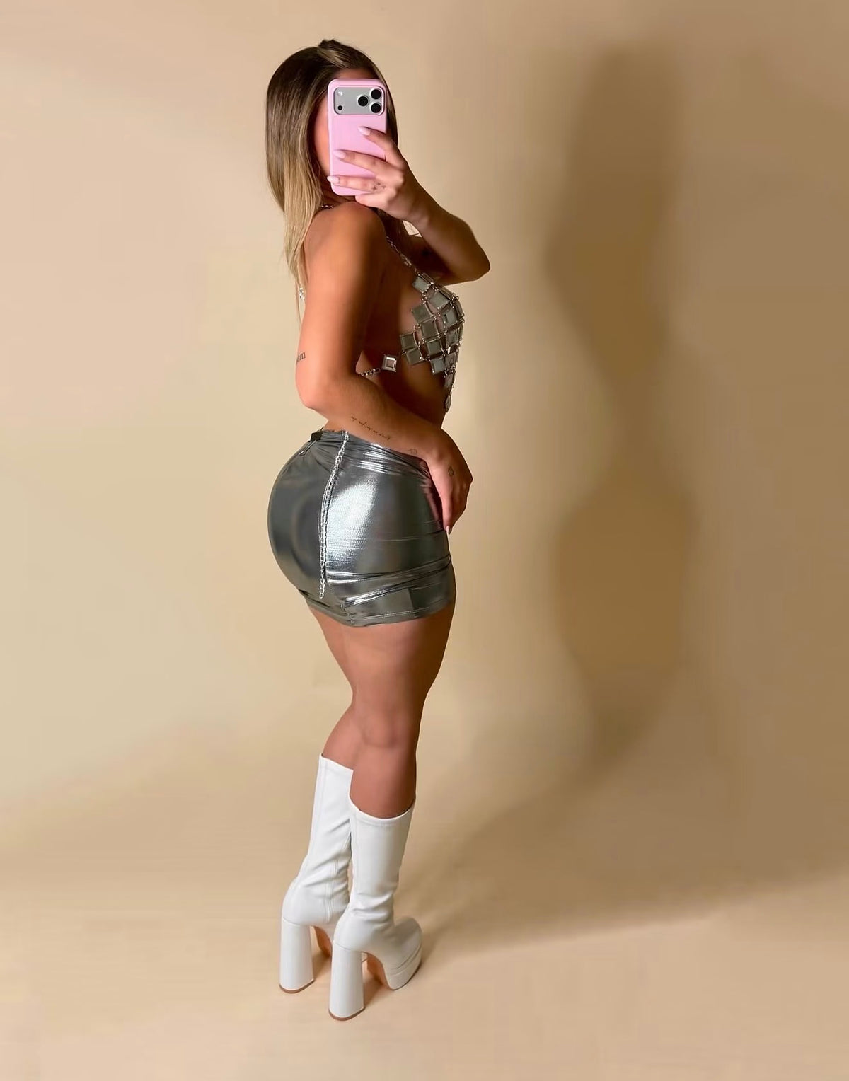 METALLIC MINI SKIRT