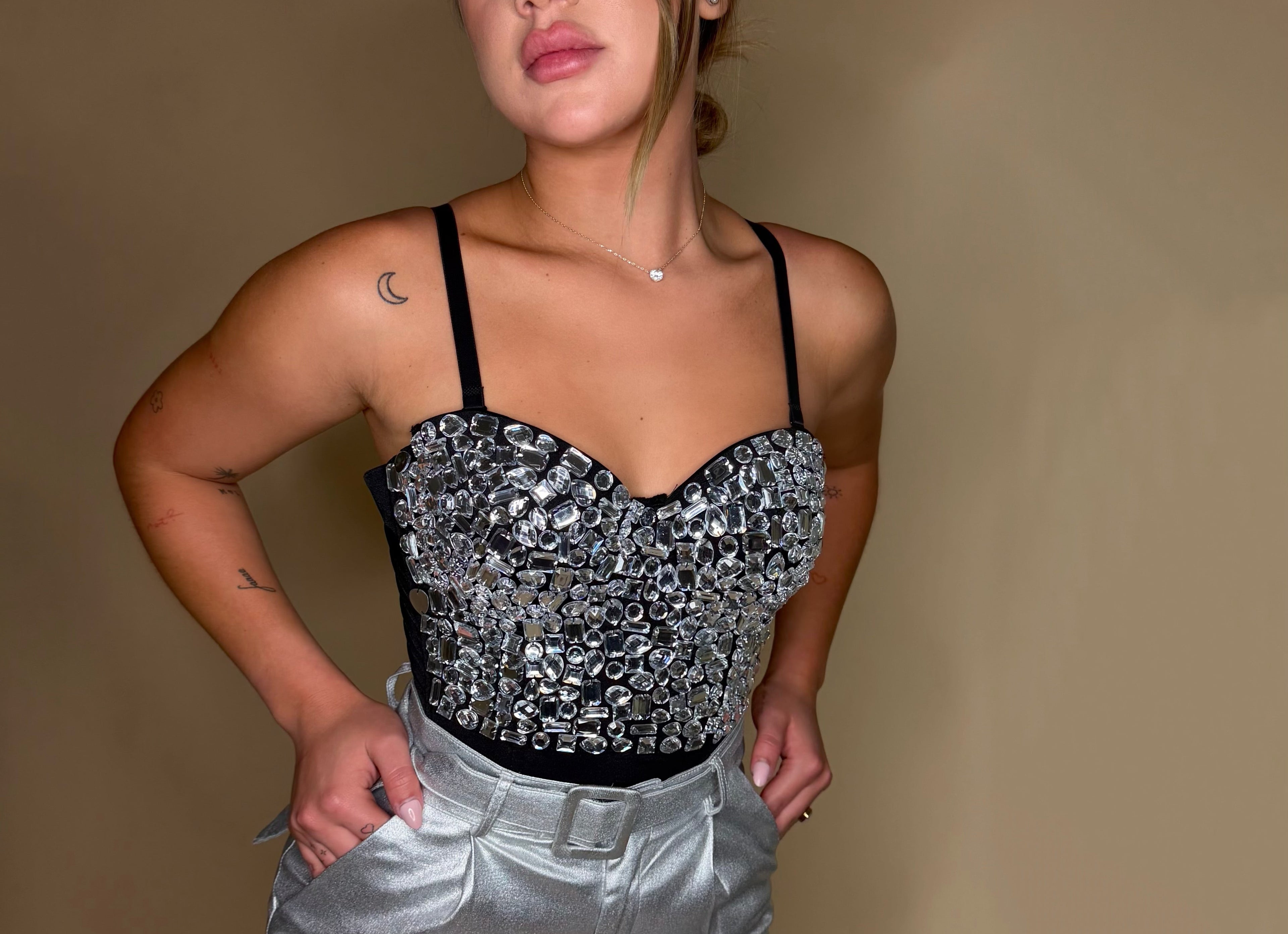 VERA CORSET (BLACK/SILVER)