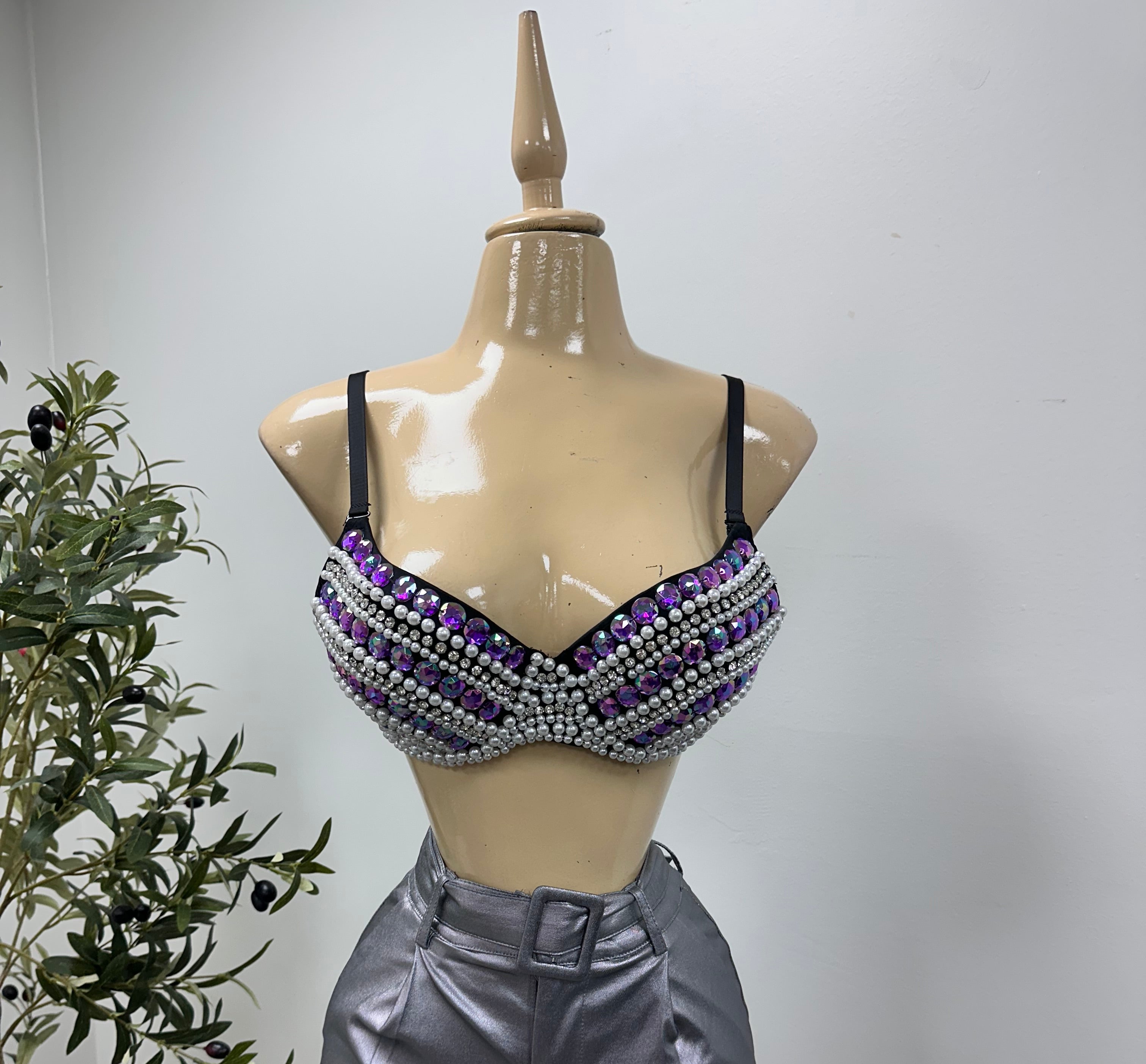 BRANDI BRA (BLACK/PURPLE)