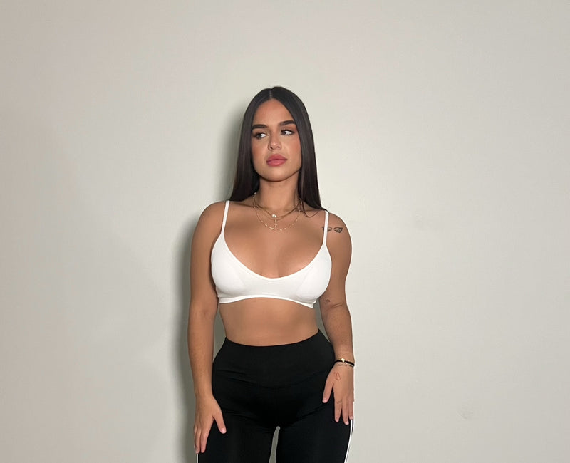 RIBBED CAMI SET (WHITE)