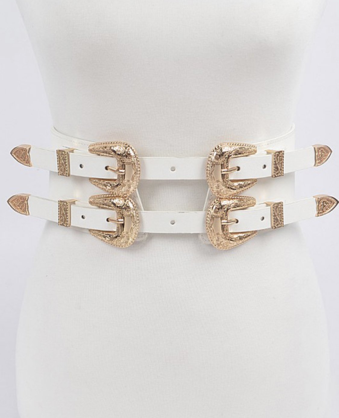SWIRL BUCKLE BELT (WHITE)