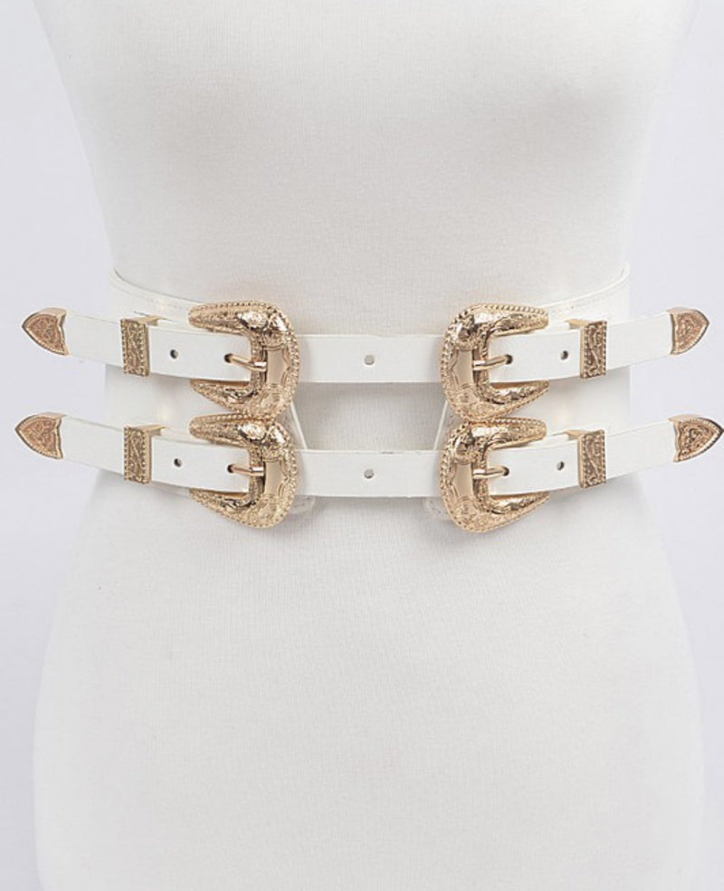 SWIRL BUCKLE BELT (WHITE)