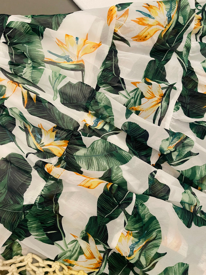 PALM LEAF SKIRT (WHITE)