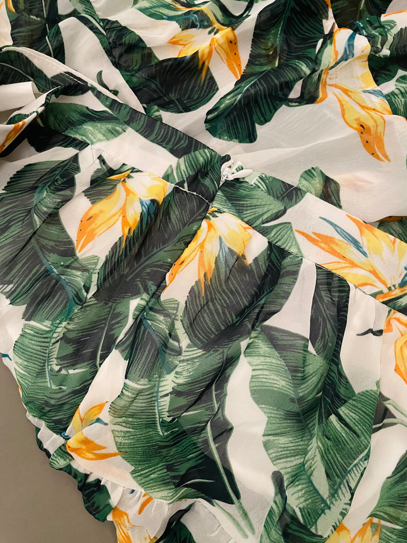 PALM LEAF SKIRT (WHITE)