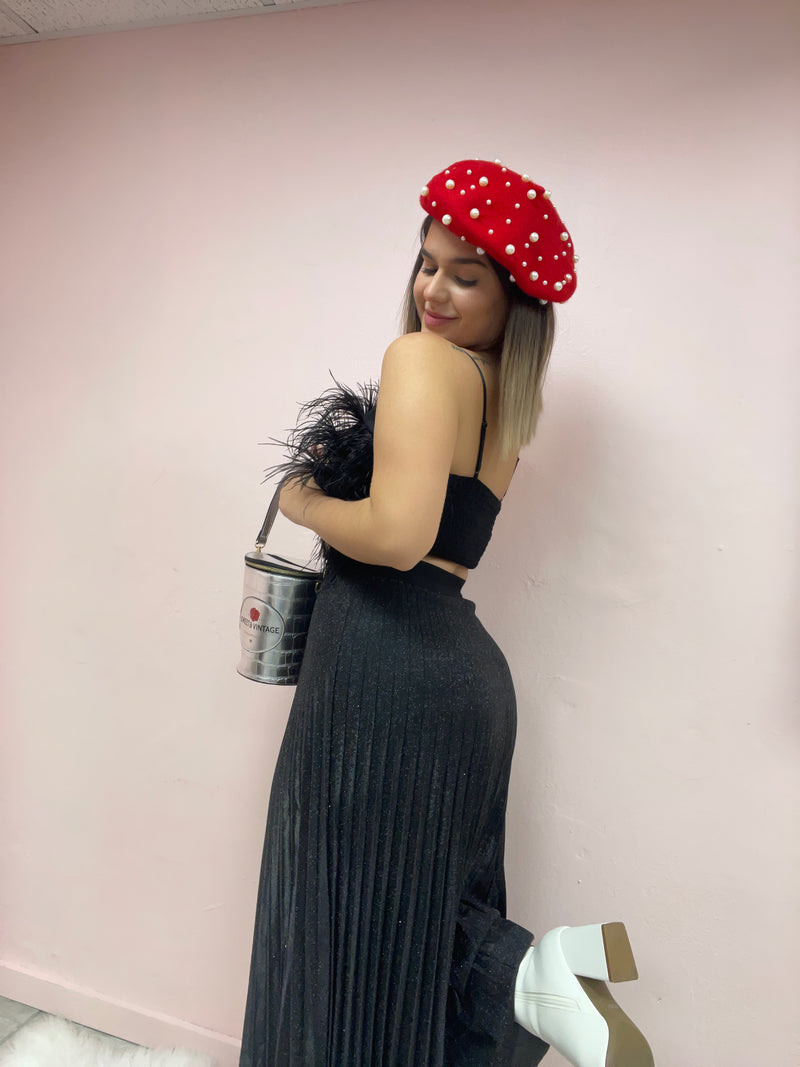 HOLIDAY MIDI SKIRT(BLACK)