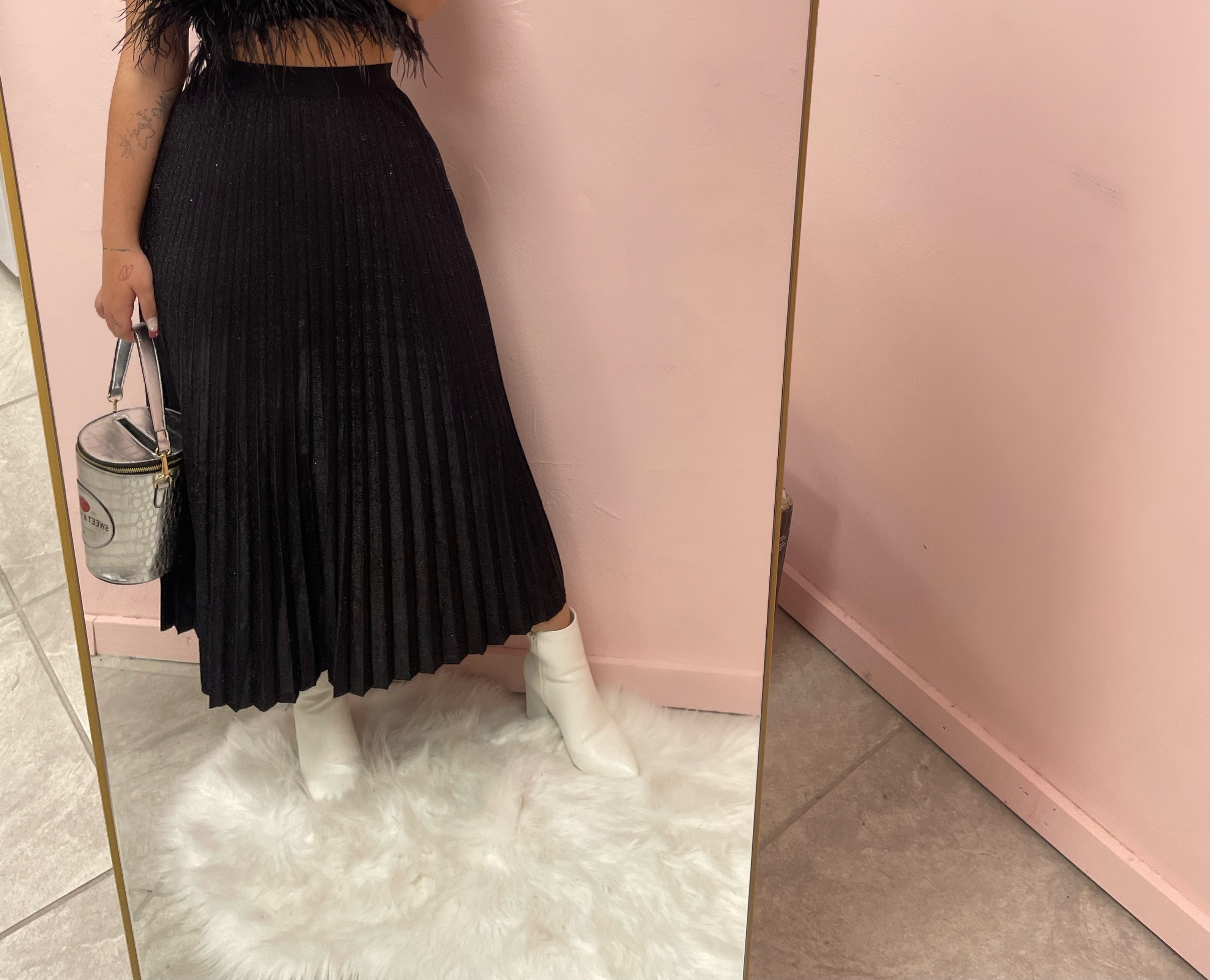 HOLIDAY MIDI SKIRT(BLACK)