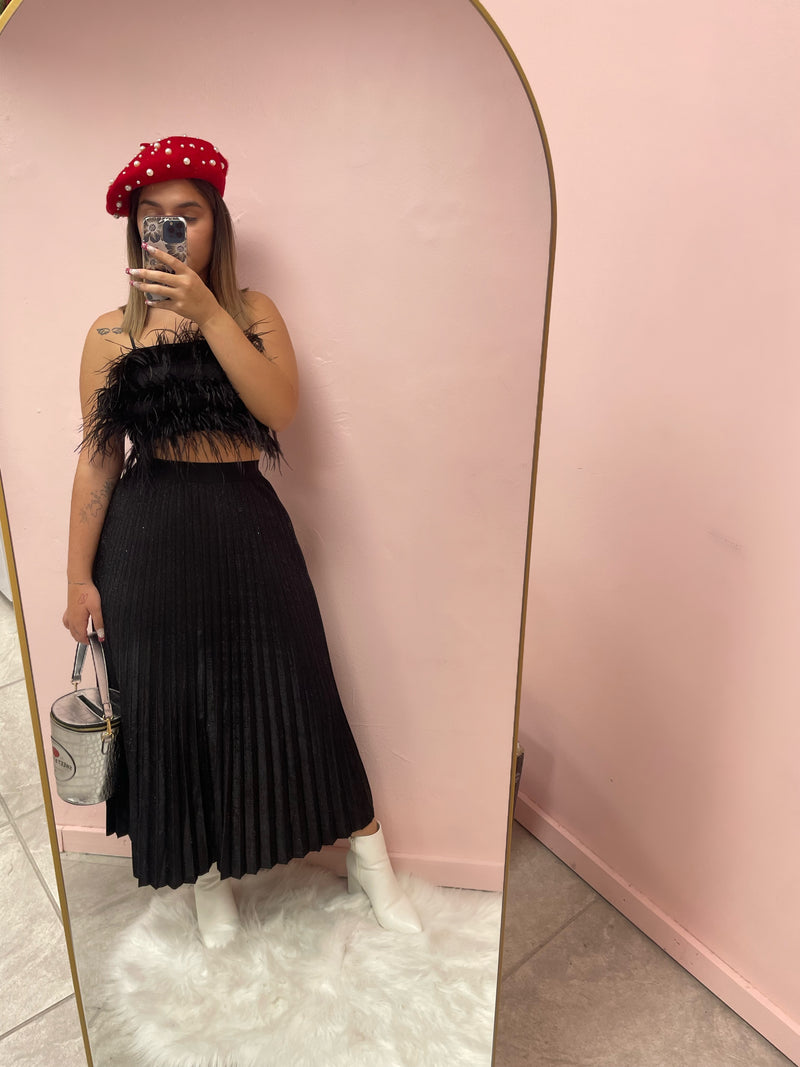 HOLIDAY MIDI SKIRT(BLACK)